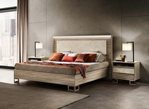 LUCE LIGHT letto, Letto moderno, con testiera effetto zebrano