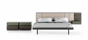 MILANO, Letto con cassetti e luce LED