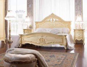 Prestige Plus PP8-L, Letto stile classico italiano, in legno decorato