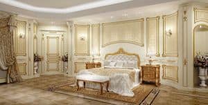 Art. 614, Letto classico di lusso con testiera intagliata per hotel