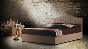 Bora, Letto dal design classico, con testiera trapuntata