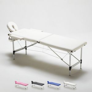 Lettino da Massaggio in Alluminio Pieghevole Portatile 2 Zone 215 cm Shiatsu LM186ALU, Lettino da massaggio pieghevole