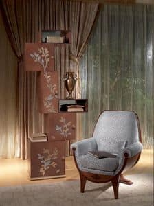 LB24 Mondrian, Libreria modulare in legno di quercia, stile classico