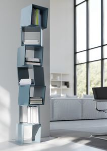 RUBIK comp.02, Libreria moderna per la casa, composta da moduli cubici