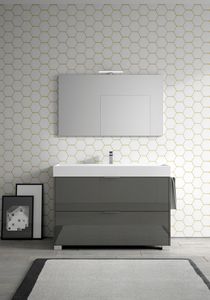 Basic comp.09, Mobile da bagno con ampio lavabo in ceramica