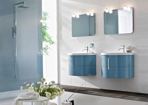 Moon comp.05, Mobili per bagno con lavabo in ceramica