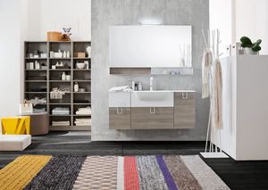 Byte 2.0 comp.02, Mobile bagno con specchiera con scaffalatura