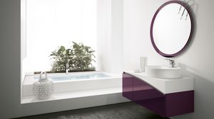 FLY 13, Mobile bagno con specchiera tonda