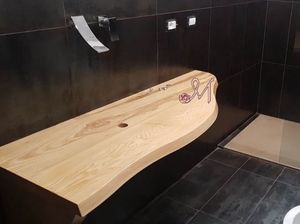 Mensolone bagno in legno massello, Mensola poggia lavabo per bagno