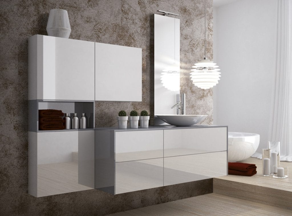 Mobili contenitori per bagno, con lavabo