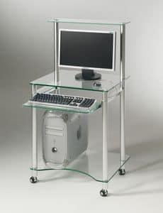 Compact PC02, Porta PC dotato di ruote e vano porta tastiera estraibile
