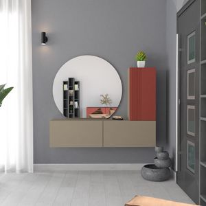 Ingresso 02.1, Mobile ingresso da parete con specchiera tonda