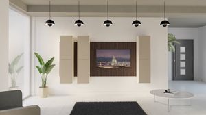 Boiserie 01.6, Elegante mobile da parete con porta tv
