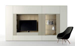 Roomy 10, Composizione di mobili per salotto, con porta tv e vetrina