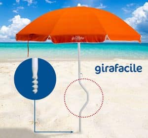 Ombrellone spiaggia brevettato Girafacile  GF200COT, Ombrellone massima protezione solare per spiaggia