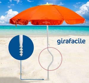Ombrellone spiaggia brevettato Girafacile  GF200UVA, Ombrellone da spiaggia di facile fissaggio