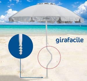 Ombrellone spiaggia brevettato Girafacile  GF220UVA, Ombrellone con 2,20 m di diametro adatto per la spiaggia