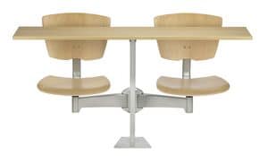 DIDAKTA SLIM D10, Tavolo con 2 sedie movibili, per scuola e mensa