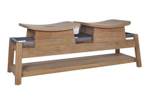 Bhumi 02C4, Panca doppia in legno di teak, per esterno