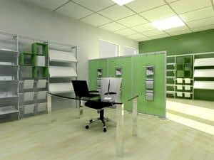 inUNO pareti divisorie per uffici e openspace, Parete multiuso Reception