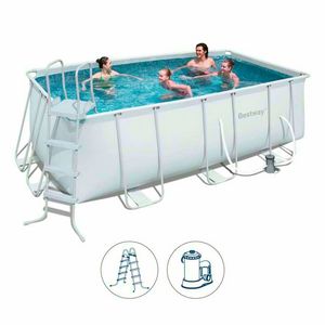 Piscina fuoriterra Bestway 56456 rettangolare power frame 412x201x122cm - 56456, Piscina fuoriterra rettangolare Bestway