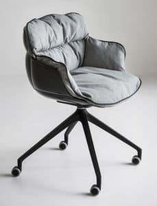 Choppy UR, Poltroncina design, base in metallo con ruote