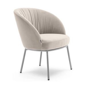 Rose 03960L, Poltrona lounge in metallo, con tappezzeria a pliss�