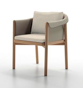 COZY PL, Poltroncina in legno teak e corda