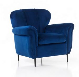Art. 40414 Poltrona classica L. 90 cm, Poltrona imbottita di stile classico, dalle linee morbide