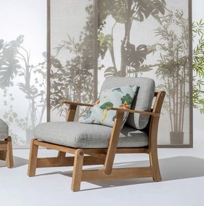 Bhumi 03C6, Poltrona in legno di teak naturale