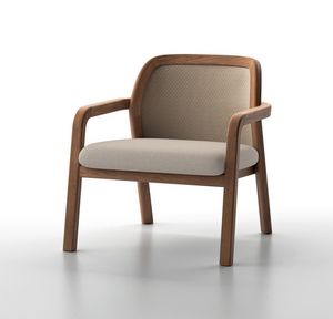 NARA P, Poltrona da esterno in legno teak, con comoda seduta imbottita