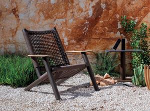 SAHARA P, Poltrona lounge da esterno, con corda intrecciata
