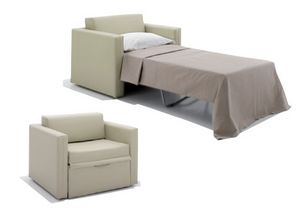 Art. 12379 Poltrona letto in ecopelle, Poltrona letto salvaspazio, per Hotel, B&B e strutture ricettive