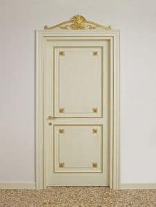 PORTE ART. PT 0002 - PT 0003, Porte laccate con decori dorati, per alberghi di lusso