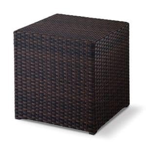 FT Pouff, Sedute basse intrecciate, forma di cubo, per esterni