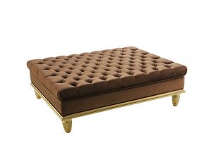 Eduard Capitonn� Total pouf, Pouf classico con imbottitura capitonn�, gambe in legno lavorato