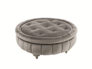 First Lady pouf rotondo, Pouf rotondo con imbottitura capitonn�