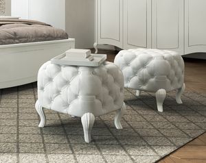 Pouf contenitore, rivestito in velluto