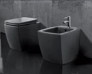 SQUARE WC BIDET, Sanitari a pavimento realizzati in ceramica