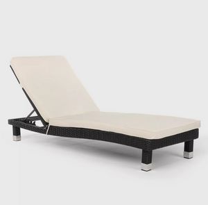 Lettini da giardino mare e spiaggia prendisole design poly rattan materassino Playa LR181WICKN, Lettino intrecciato, con cuscino