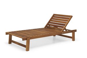 Lettino DB, Lettino per spiagge e spa, in legno iroko