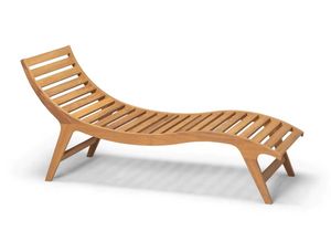 Lettino SPA ND, Lettino in legno con design elegante a forma di onda