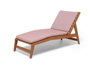 Lettino VL, Lettino in legno con schienale fisso, in legno iroko