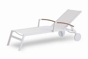 MALINDI SUNLOUNGER 605/BR-10, Lettino prendisole per piscina, lettino in alluminio per esterni