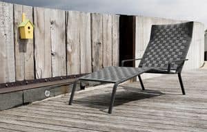 Rest Chaise Lounge, Lettino prendisole impilabile in alluminio e poliestere