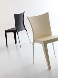 Jo, Elegante sedia design, scocca in polipropilene, sia per uso interno che esterno