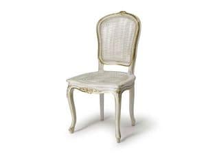 Art.108 sedia, Sedia con sedile e schienale in paglia, stile Luigi XV