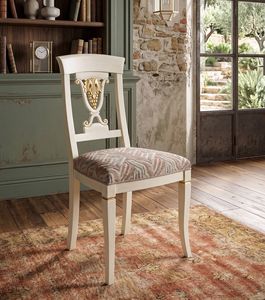 Art. 1462V2/S, Sedia in stile classico, con schienale intagliato