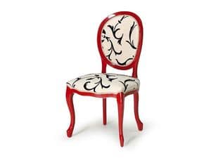 Art.417 sedia, Sedia in legno lucido, seduta e schienale imbottiti