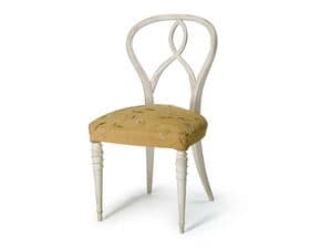 Art.492 sedia, Sedia in legno di noce grezzo, seduta imbottita